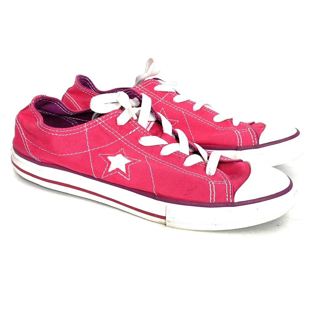 Converse One Star Bright Pink White Retro Sneakers Womens Size 8 Barbiecore